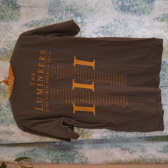 The Lumineers concert tshirt 2020 green and gold north American tour size small - Picture 4 of 4